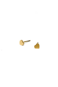 Heart Studs Gold Earrings -Tiny Collection- E3-005G