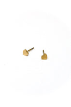 Load image into Gallery viewer, Heart Studs Gold Earrings -Tiny Collection- E3-005G
