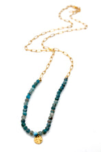 Load image into Gallery viewer, Mini Disc Apatite 24K Gold Plate Necklace or Bracelet -French Flair Collection- N2-2249
