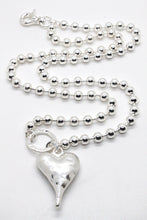 Load image into Gallery viewer, Large Silver Heart Necklace to Wear Short or Long -The Classics Collection-N2-2179
