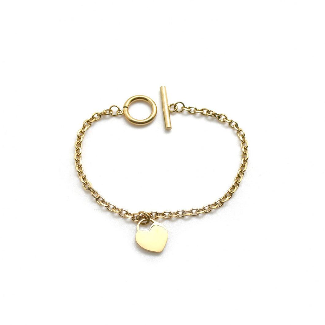 Gold Bracelet with Heart - French Flair Collection - B1-2003