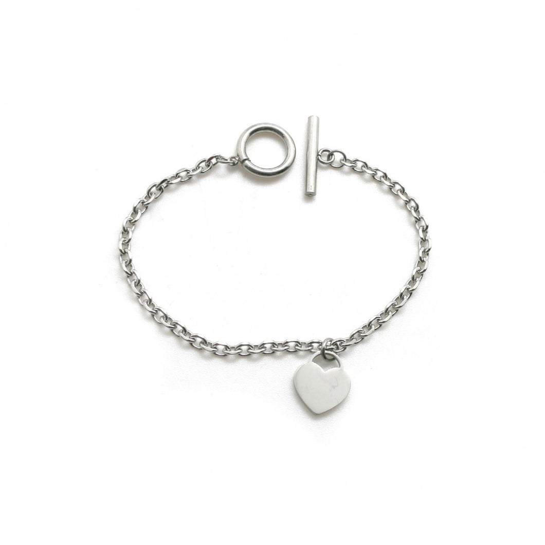 Silver Bracelet with Heart - French Flair Collection - B1-2004