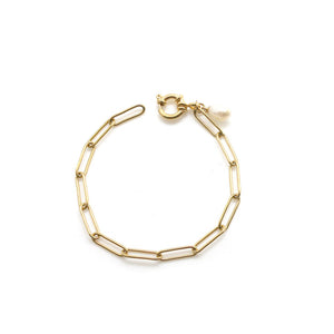 18K Gold Plate Chain Bracelet with Pearl - French Flair Collection - B1-2005
