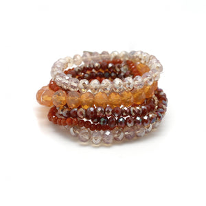 Glass Bead Rust Stack Bracelet 7 rows - French Flair Collection - B1-2018