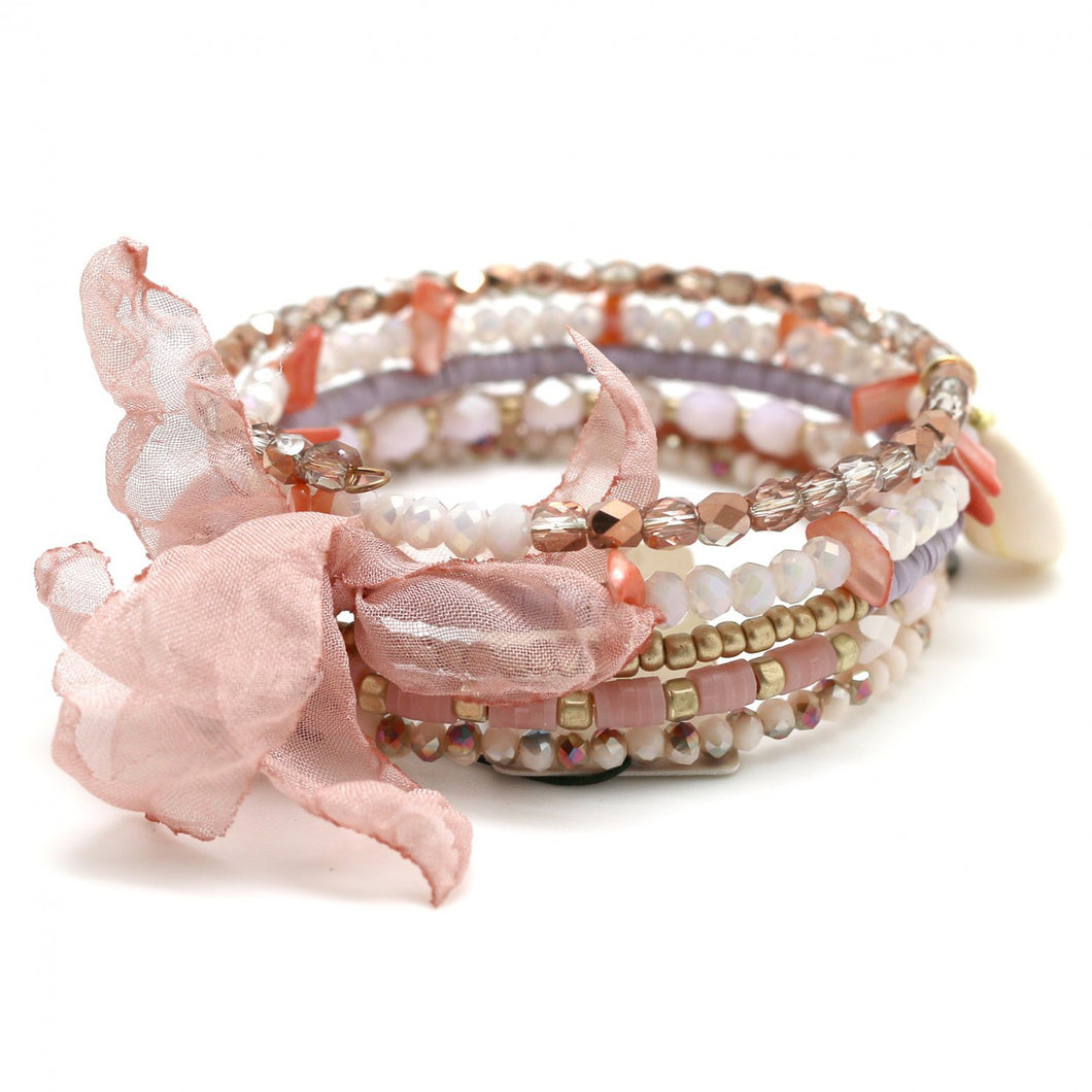 Beaded Wrap Around Bracelet - French Flair Collection - B1-2019