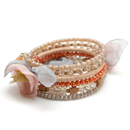 Beaded Wrap Around Bracelet - French Flair Collection - B1-2020