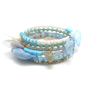 Beaded Wrap Around Bracelet - French Flair Collection - B1-2022