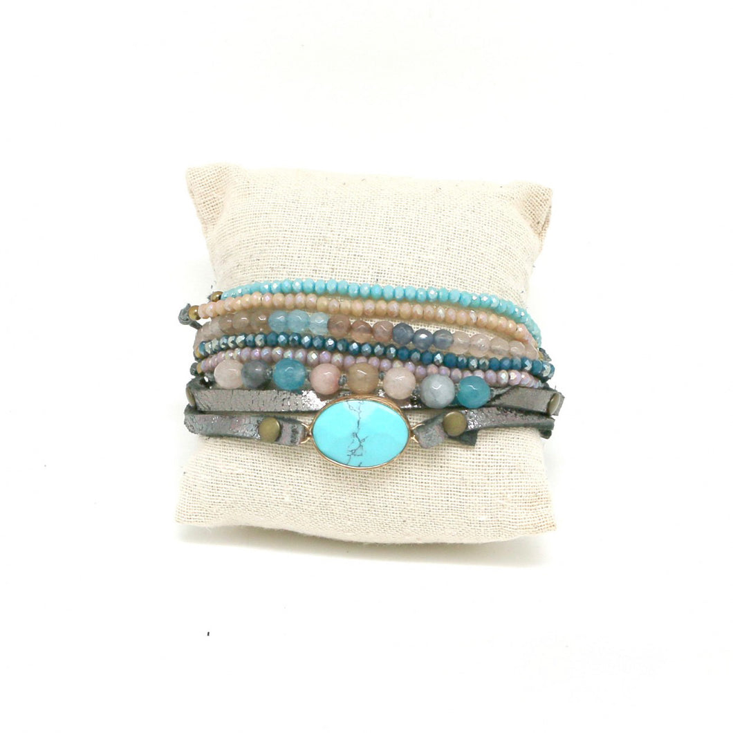 Multi Strand All in One Turquoise Bracelet -French Flair Collection- B1-2032