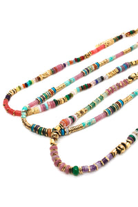 Semi Precious Stone Artsy Short Necklace -French Flair Collection- N2-2263