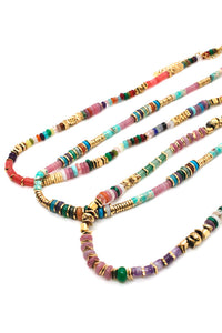 Semi Precious Stone Artsy Short Necklace -French Flair Collection- N2-2262