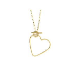 Simple Short Open Heart Short Chain Necklace -French Flair Collection- N2-2261