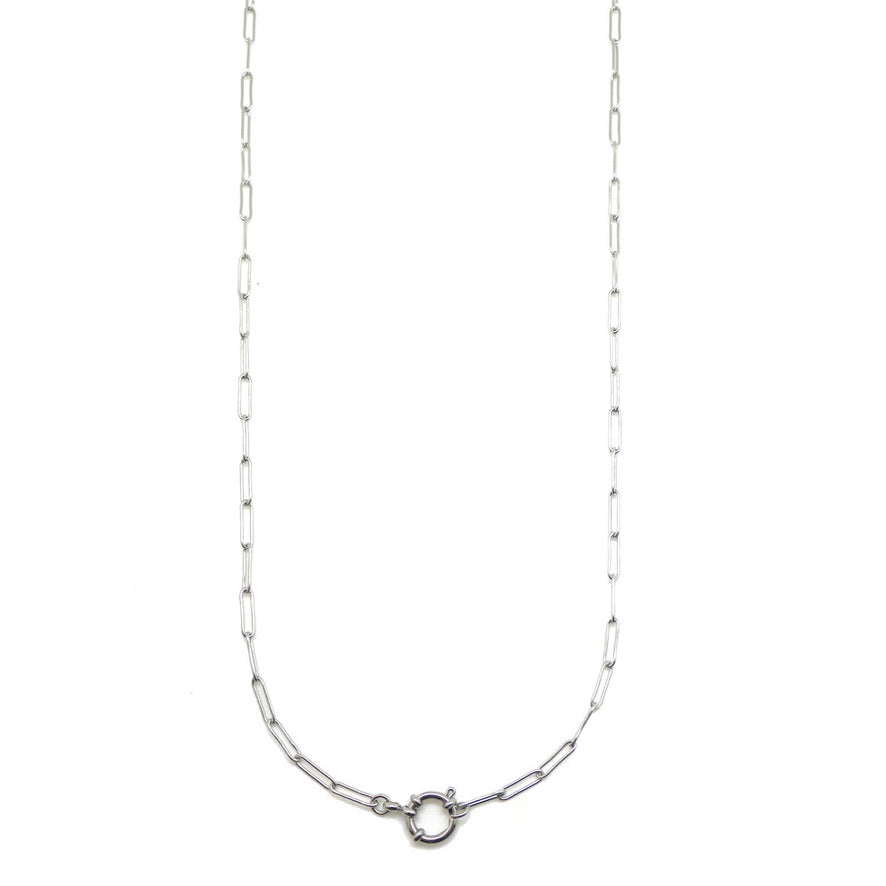Stainless Steel Silver Long Chain Necklace -French Flair Collection- N2-2140