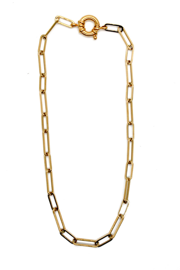 Short 24K Gold Plate Chain Necklace -French Flair Collection- N2-2230