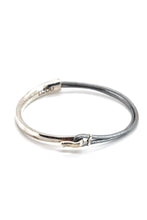 Load image into Gallery viewer, Polar Leather + Sterling Silver Plate Bangle Bracelet
