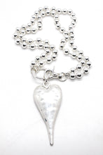 Load image into Gallery viewer, Extra Large Silver Heart Necklace to Wear Short or Long -The Classics Collection-N2-2178
