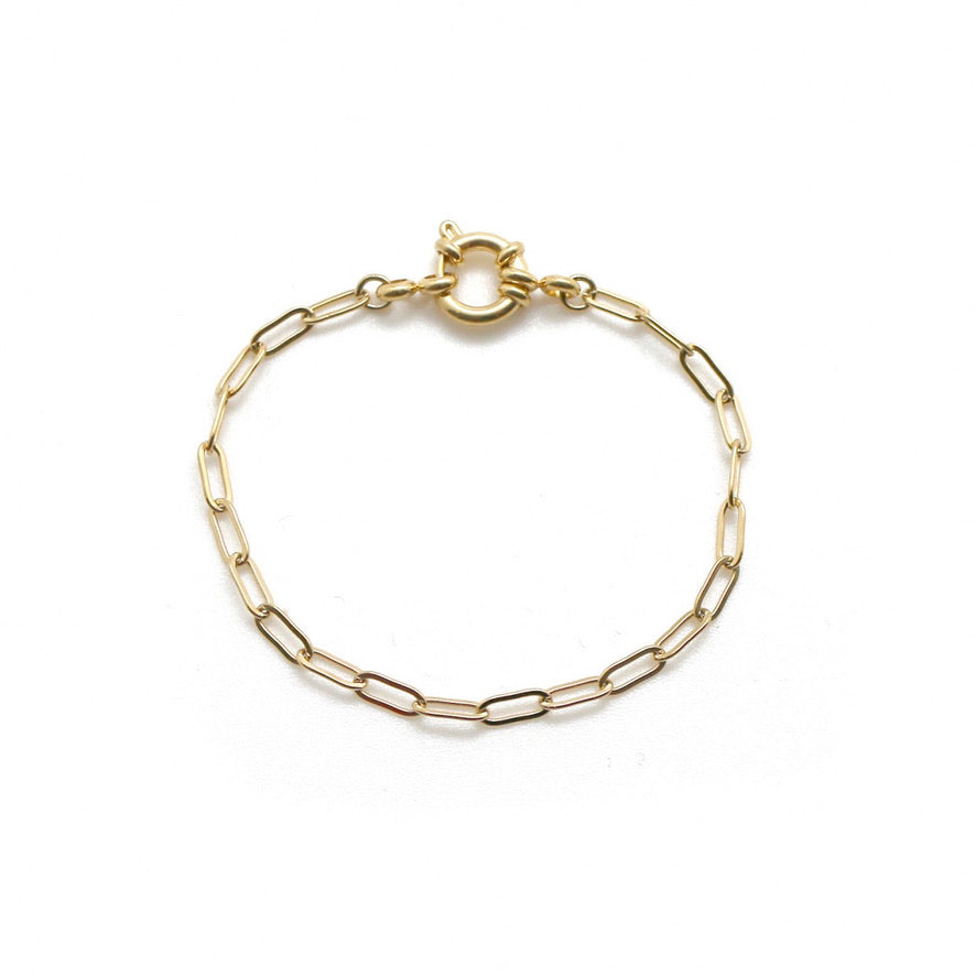 18K Gold Plate Chain Bracelet  -French Flair Collection- B1-2072
