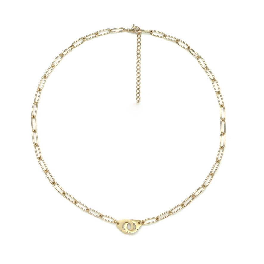 24K Gold Plate Chain Necklace -French Flair Collection- N2-2176