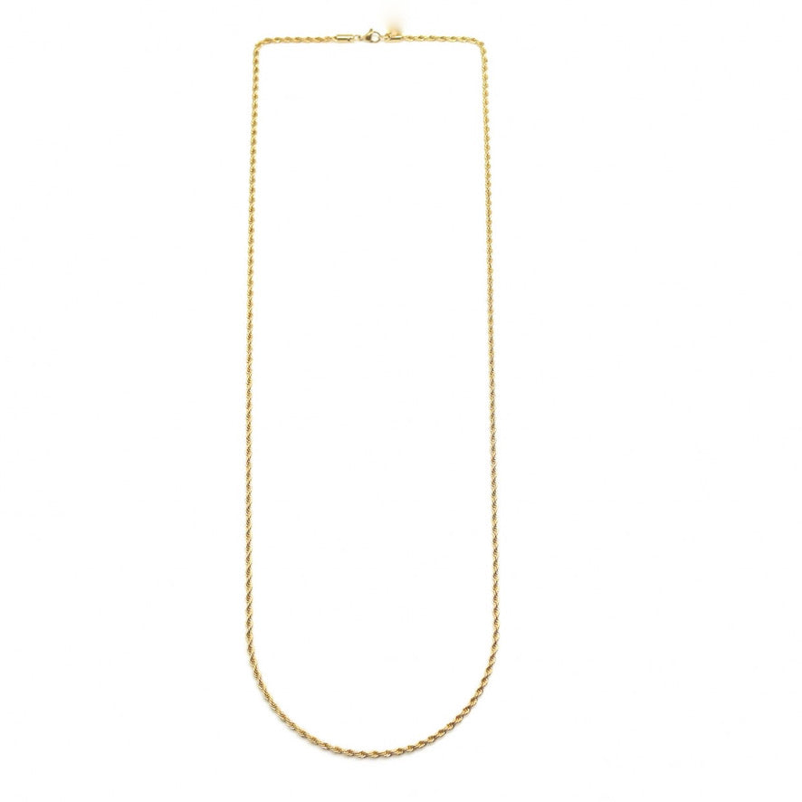 Long Twisted 24K Gold Plate Chain Necklace -French Flair Collection- N2-2138