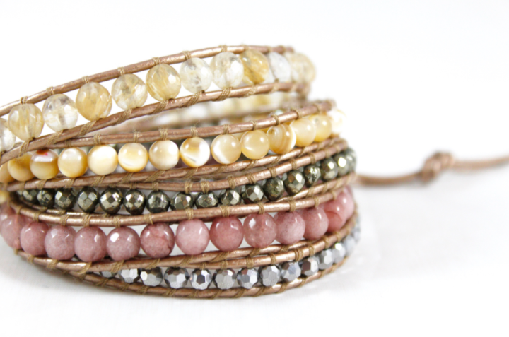 Biscuit - Stone Mix Wrap Bracelet