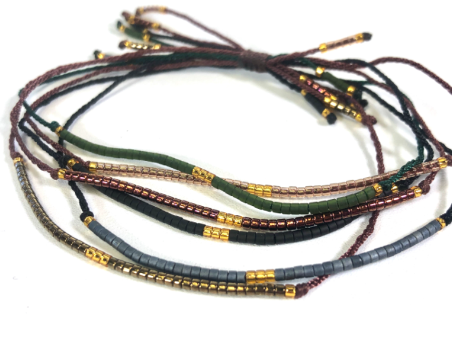 Multi Row Seed Bead Adjustable Bracelet -Seeds Collection- BL-R3