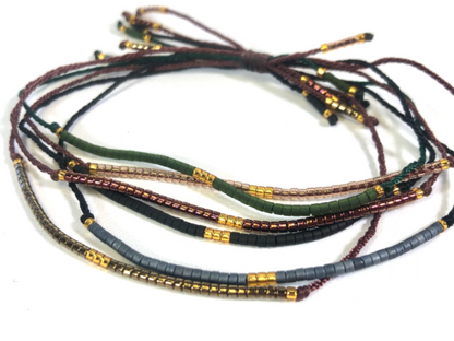 Multi Row Seed Bead Adjustable Bracelet -Seeds Collection- BL-R3