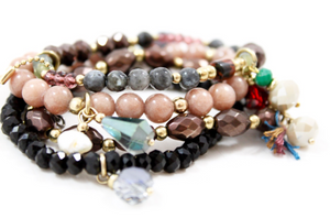 Earth Tone Stretch Stack Bracelet  -The Classics Collection- B1-824