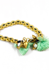 Brass Woven Chain Style Bracelet from India - BD-001M