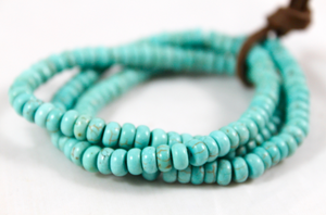 Unique Turquoise Disc Bead Stretch Bracelet - BL-TQ