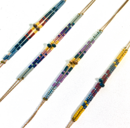 Seed Bead Bracelet on Delicate Chain - BL-G8