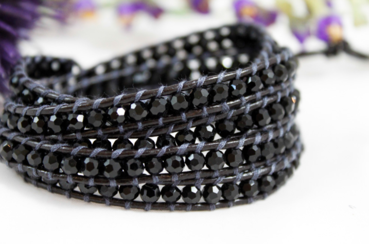 Berlin - Black Crystal Wrap Bracelet