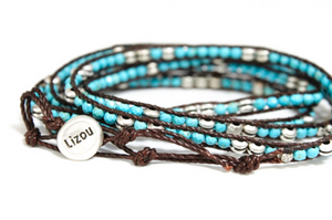 Tiffany - Turquoise Vegan Wrap Bracelet