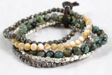 Load image into Gallery viewer, Semi Precious Stone Luxury Stack Bracelet - BL-Clover
