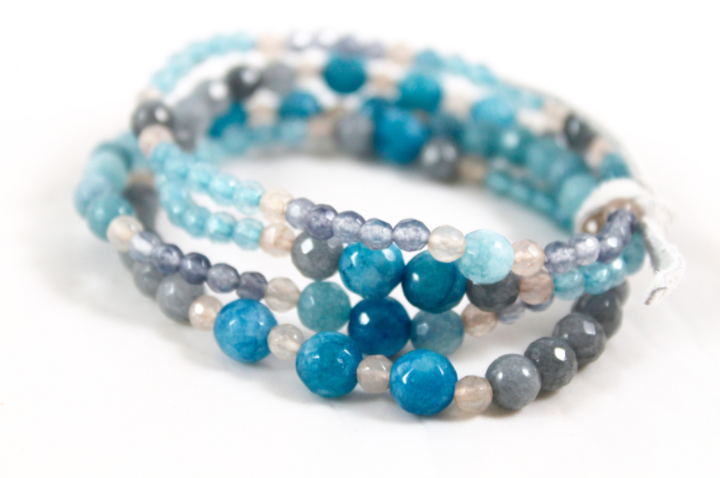 Blue Jean Stack Stretch Bracelet   -The Classics Collection- B1-898