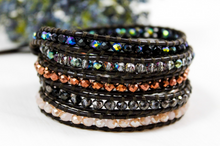 Load image into Gallery viewer, Matrix - Crystal Mix Leather Wrap Bracelet

