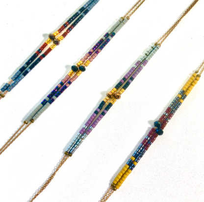 Seed Bead Bracelet on Delicate Chain - BL-G9