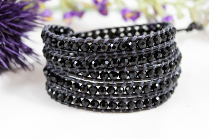 Berlin - Black Crystal Wrap Bracelet