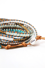 Load image into Gallery viewer, Skyline - Turquoise Mix Light Leather Wrap Bracelet
