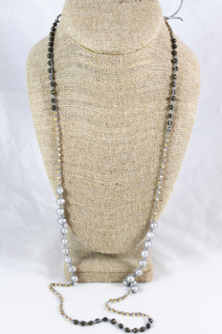 Hand Knotted Convertible Crochet Bracelet or Necklace, Pearls, Pyrite and 24K Plate Nuggets Mix - WR5-Luxury