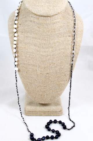 Hand Knotted Convertible Crochet Bracelet or Necklace, Freshwater Pearl Mix - WR5-Eskimo