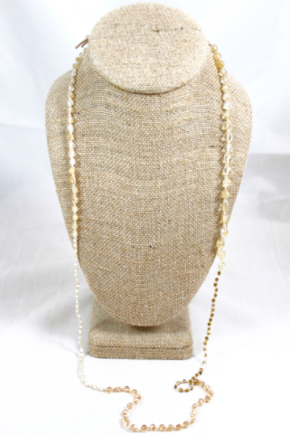 Hand Knotted Convertible Crochet Bracelet or Necklace, Crystals and Stones Mix - WR5-Hope
