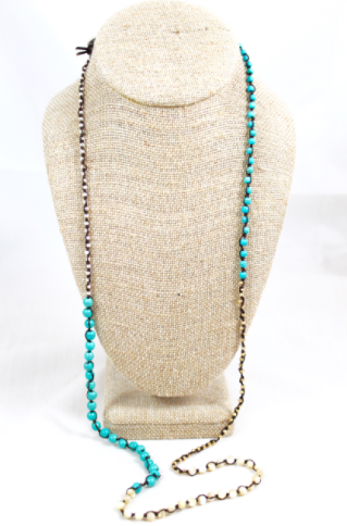 Hand Knotted Convertible Crochet Bracelet or Necklace, Turquoise Mix - WR5-Eclipse