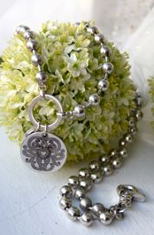 Convertible Necklace Short or Long With Heart Design Disc -The Classics Collection- N2-228