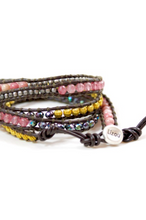 Load image into Gallery viewer, Punch - Pink Mix Leather Wrap Bracelet
