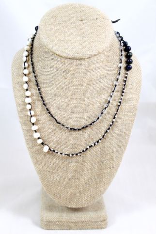 Hand Knotted Convertible Crochet Bracelet or Necklace, Freshwater Pearl Mix - WR5-Eskimo