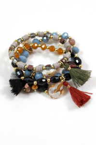 Earth Tone Stretch Stack Bracelet -The Classics Collection- B1-814