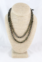 Load image into Gallery viewer, Hand Knotted Convertible Crochet Bracelet or Necklace, Labradorite and Pyrite Mix - WR5-Escargot
