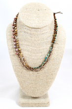 Load image into Gallery viewer, Hand Knotted Convertible Crochet Bracelet or Necklace, Crystals and Stones Mix - WR5-Dirt

