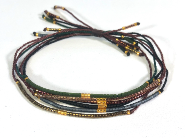 Multi Row Seed Bead Adjustable Bracelet -Seeds Collection- BL-R3