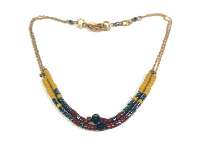Seed Bead Bracelet on Delicate Chain - BL-G6
