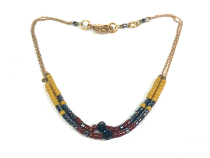 Seed Bead Bracelet on Delicate Chain - BL-G6